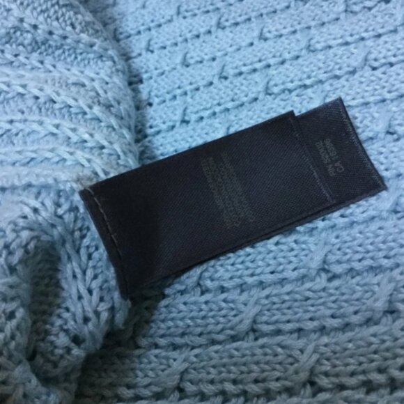 Liz Claiborne Women Size L Crew Neck Sweater Top Cotton Cable Knit Lt. Blue NWT - Picture 7 of 9